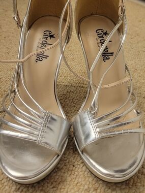 Cinderella Metallic Silver Strappy Heeled Sandals
